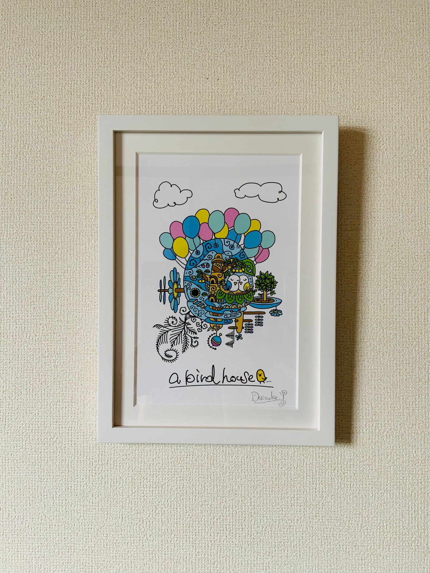 フレーム付きアート「A BIRD HOUSE」A4カラー