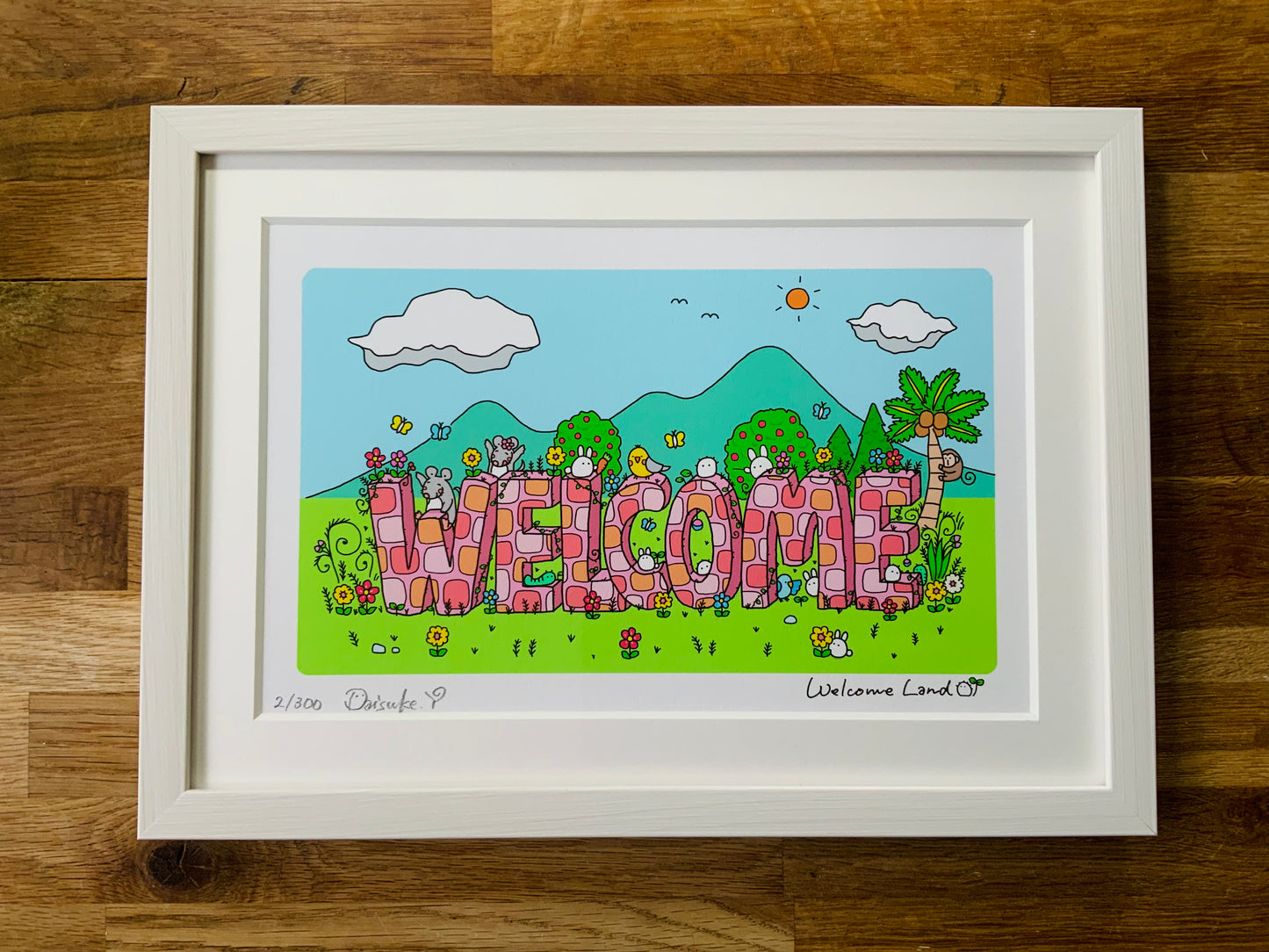 フレーム付きアート「Welcome Land」A4カラー