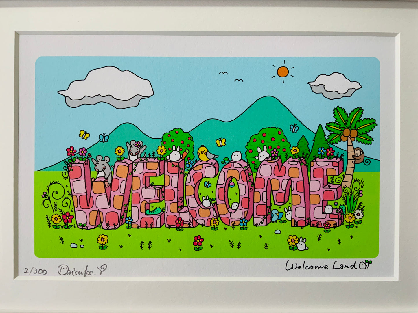 フレーム付きアート「Welcome Land」A4カラー
