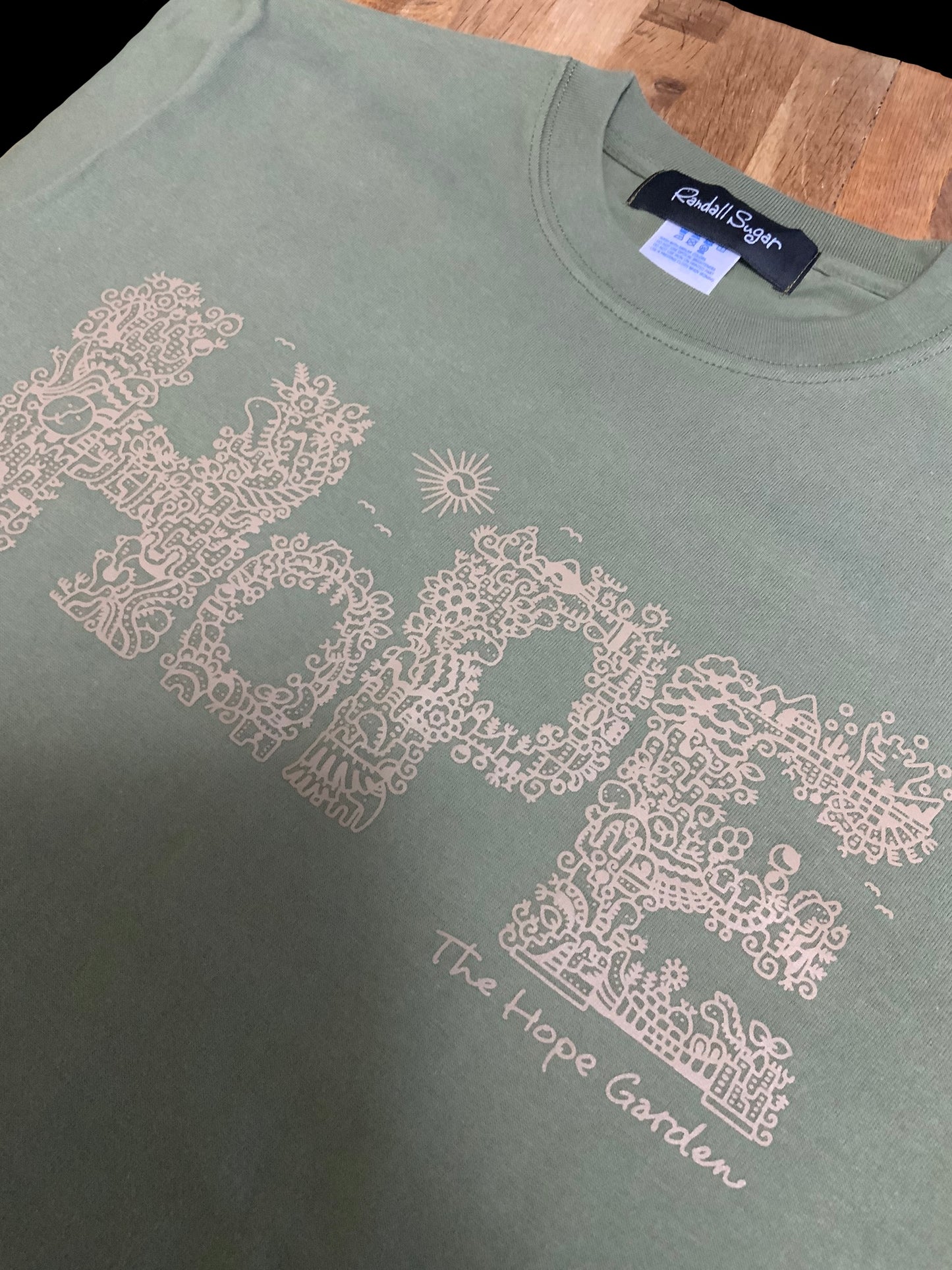 Tシャツ【HOPE】アウトドアカラー(ライトオリーブ色)
