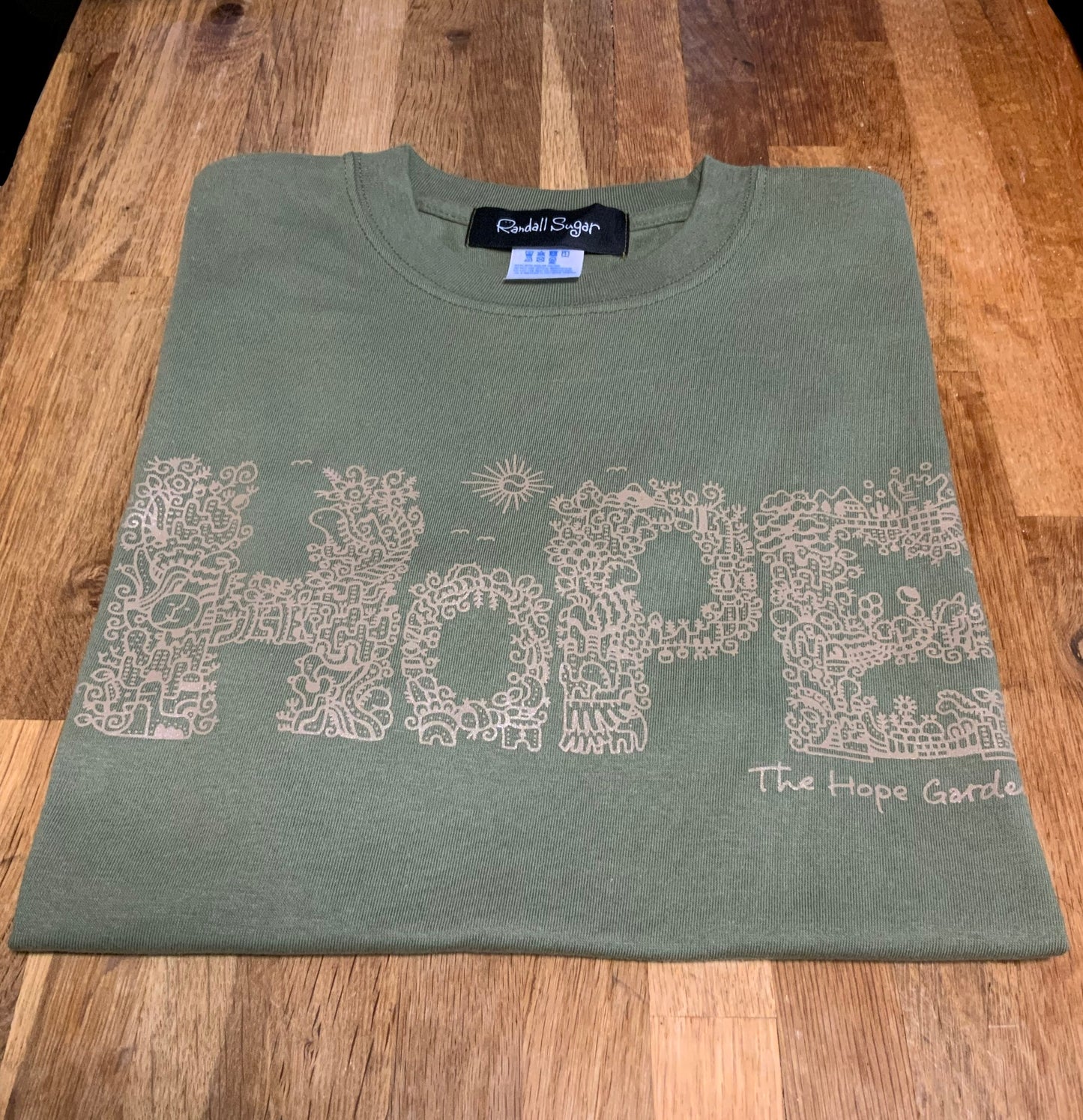 Tシャツ【HOPE】アウトドアカラー(ライトオリーブ色)