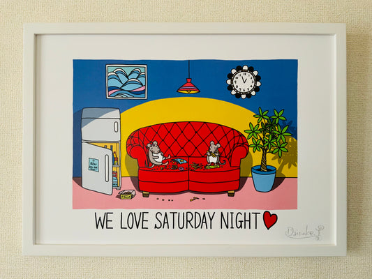フレーム付きアート「WE LOVE SATURDAY NIGHT」A3カラー